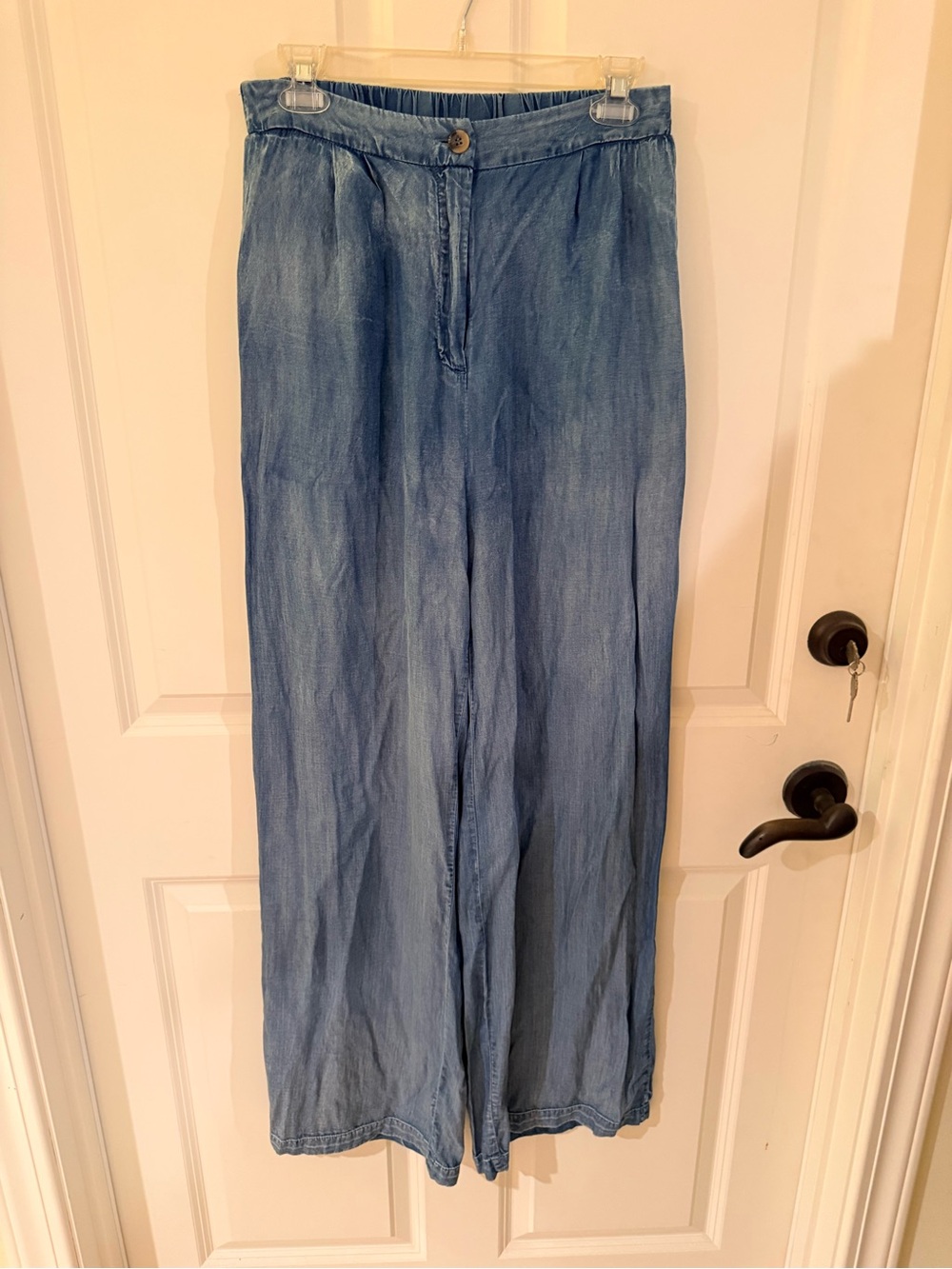 The Workshop Light Wash Wide Leg Denim Pants Large